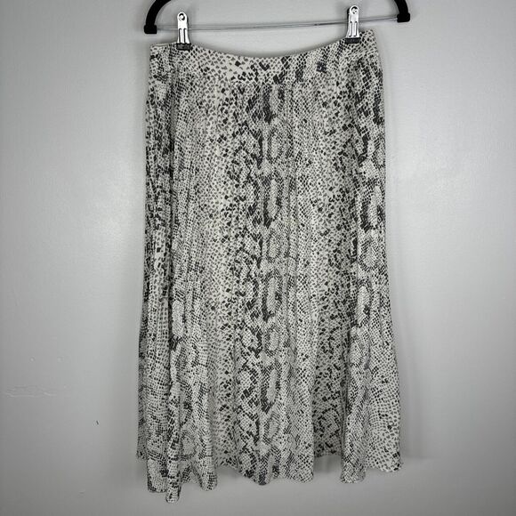 J. Crew Snake Print Pleated Midi Skirt Sz 6 Animal Print Career - Picture 1 of 8